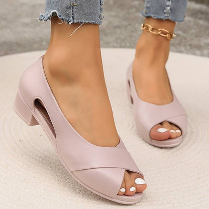 Sandalias Mujer Tacón Bajo Elegantes - Vestiria