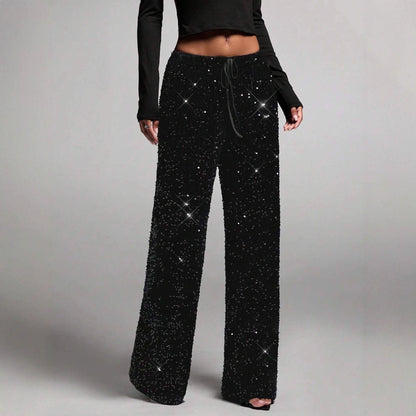 Pantalón Mujer Brillante Lentejuelas