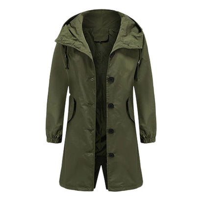 Chaquetón Mujer Impermeable con Capucha y Cuello Alto - Vestiria