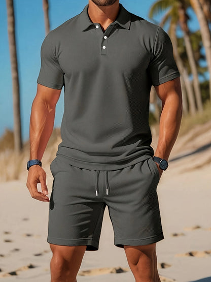 Traje de verano hombre polo y short coordinados