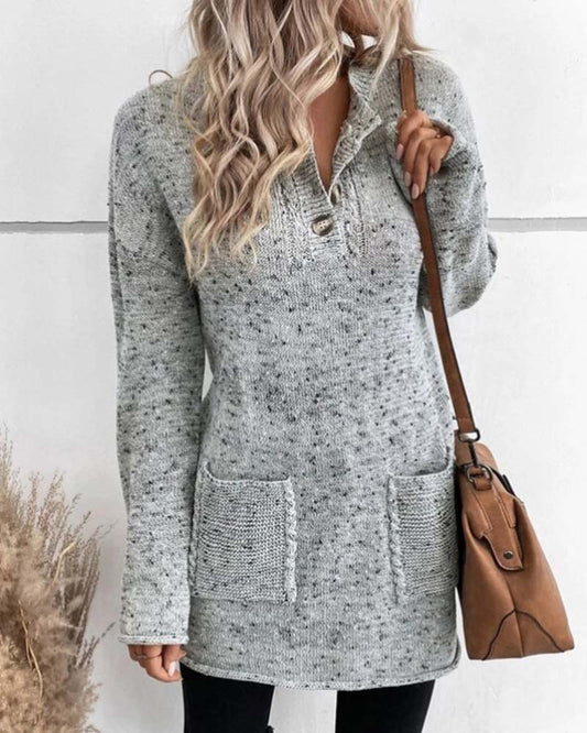 Suéter Mujer Largo Cálido con Bolsillos - Vestiria