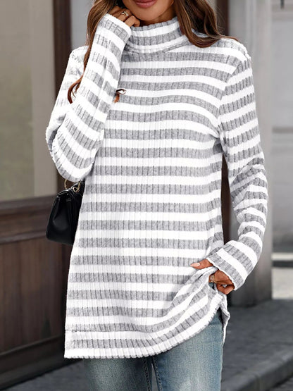 Jersey de Manga Larga Estampado Rayas Cálido