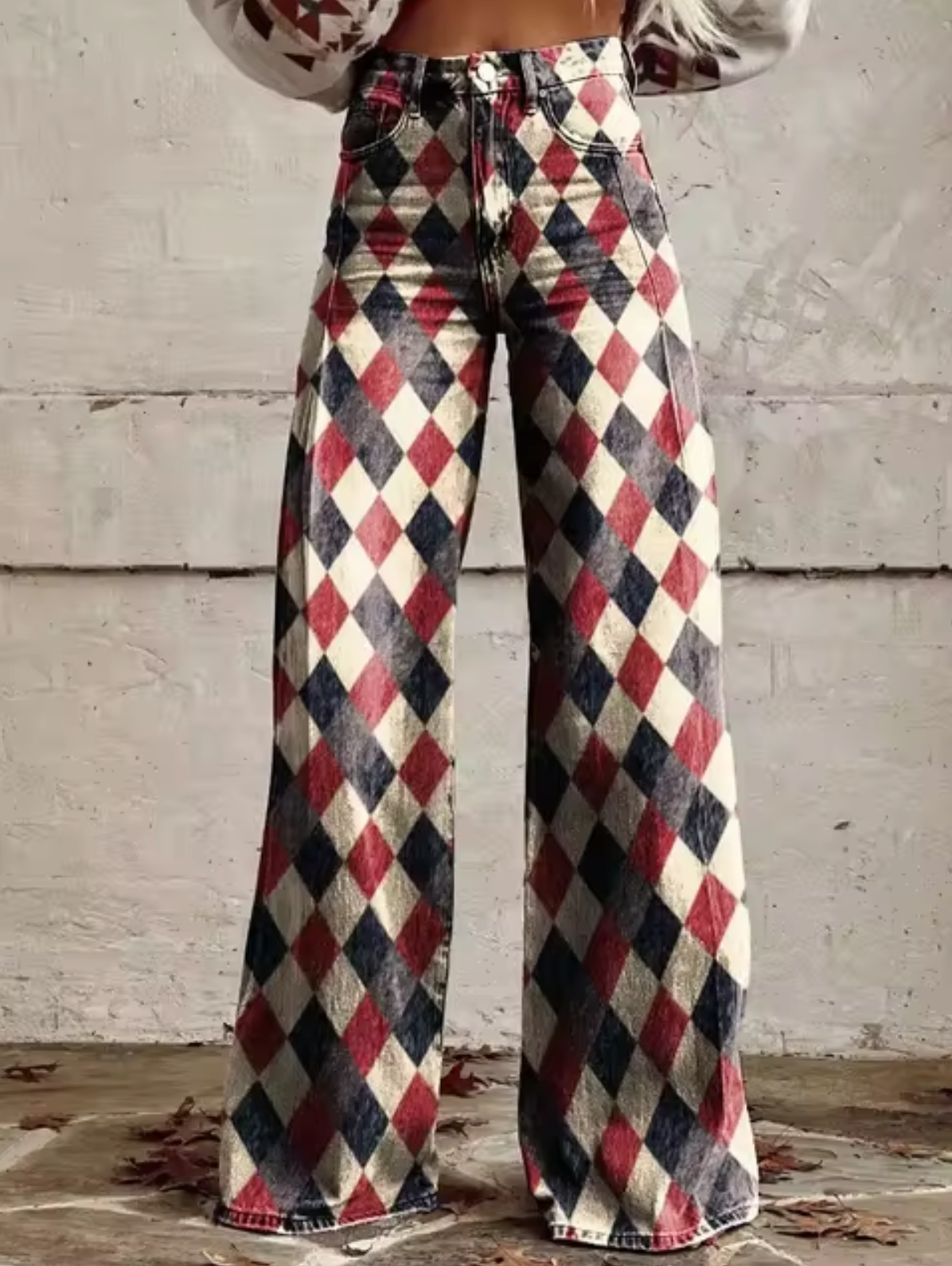 Pantalón Ancho con Diseño de Luces Brillantes