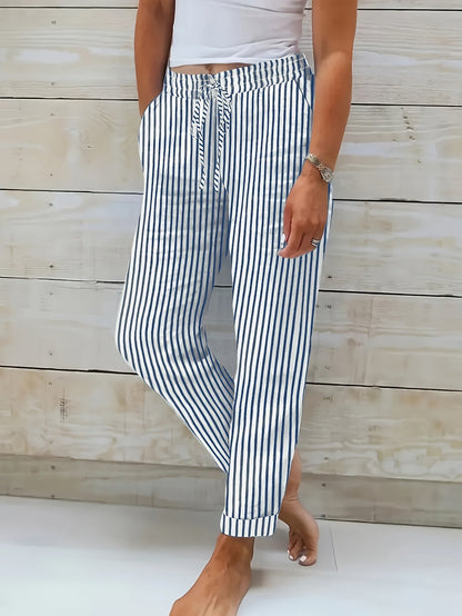 Pantalón elástico estampado rayas cómodo - Vestiria