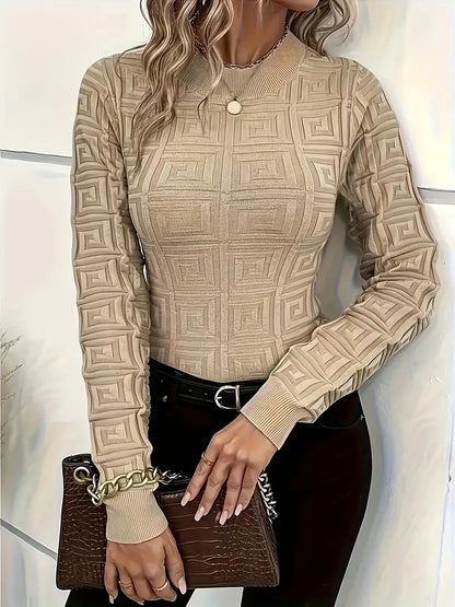 Jersey Punto Estampado Femenino Elegante - Vestiria