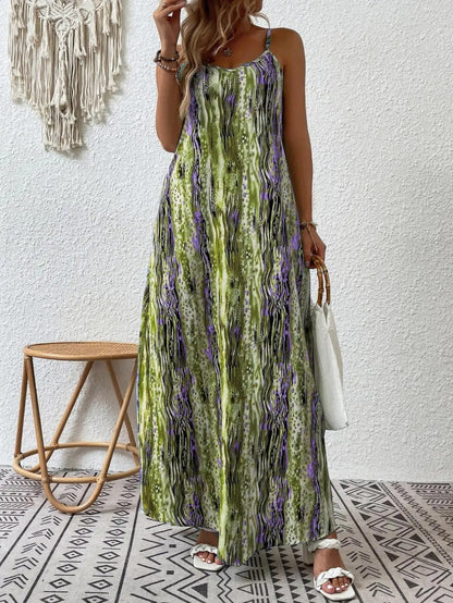 Vestido Boho Largo Sin Mangas Estilo Libre