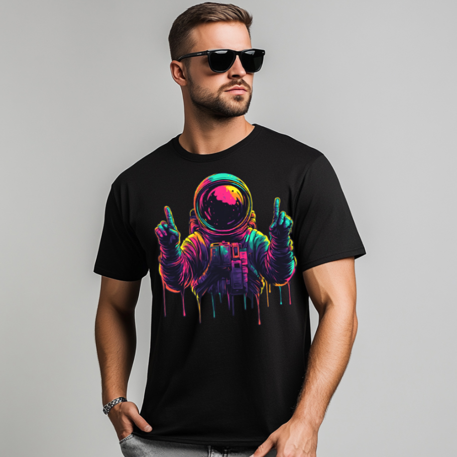 Camiseta Hombre Algodón Astronauta Estilo Urbano - Vestiria