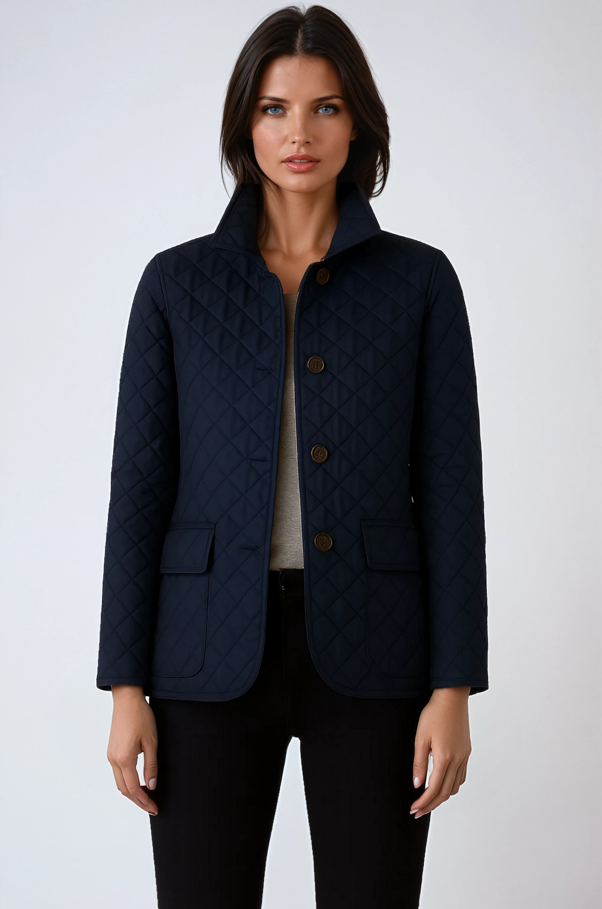 Chaqueta cortaviento mujer estampado cuadros abrigo invierno - Vestiria