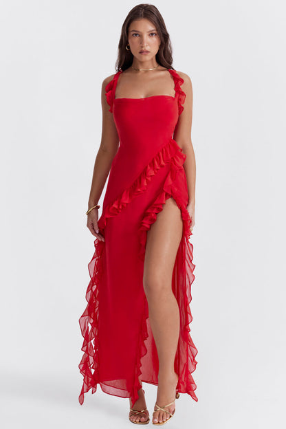 Vestido Largo de Noche con Encajes Elegantes