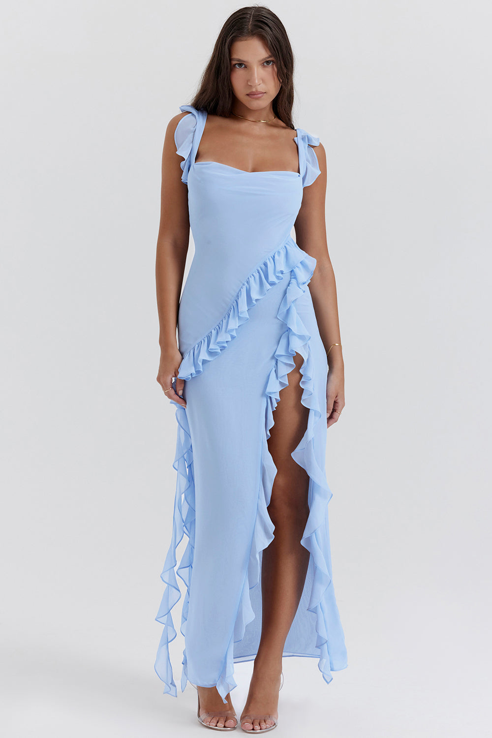 Vestido Largo de Noche con Encajes Elegantes
