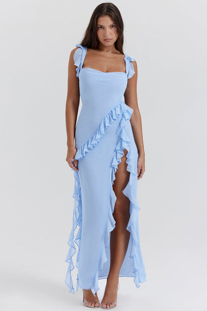 Vestido Largo de Noche con Encajes Elegantes