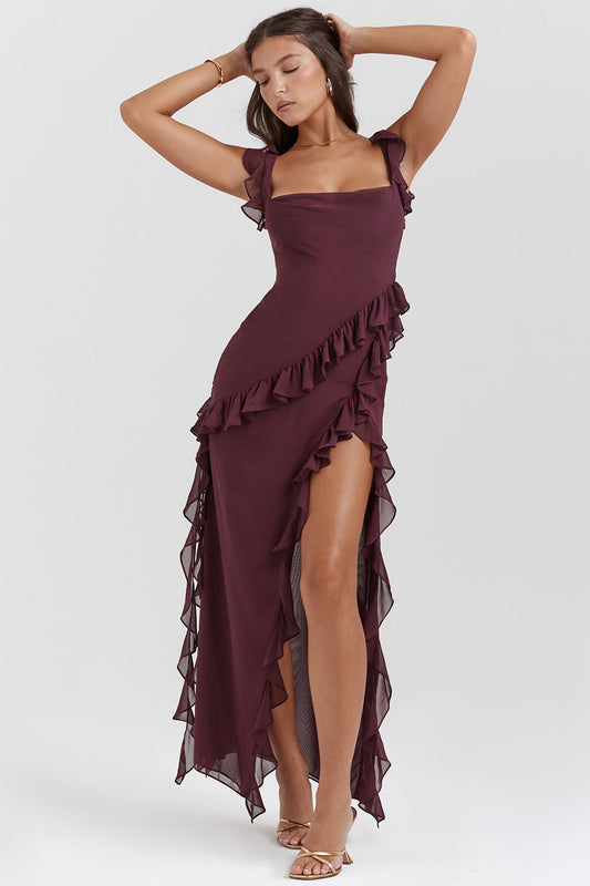 Vestido Largo de Noche con Encajes Elegantes - Vestiria