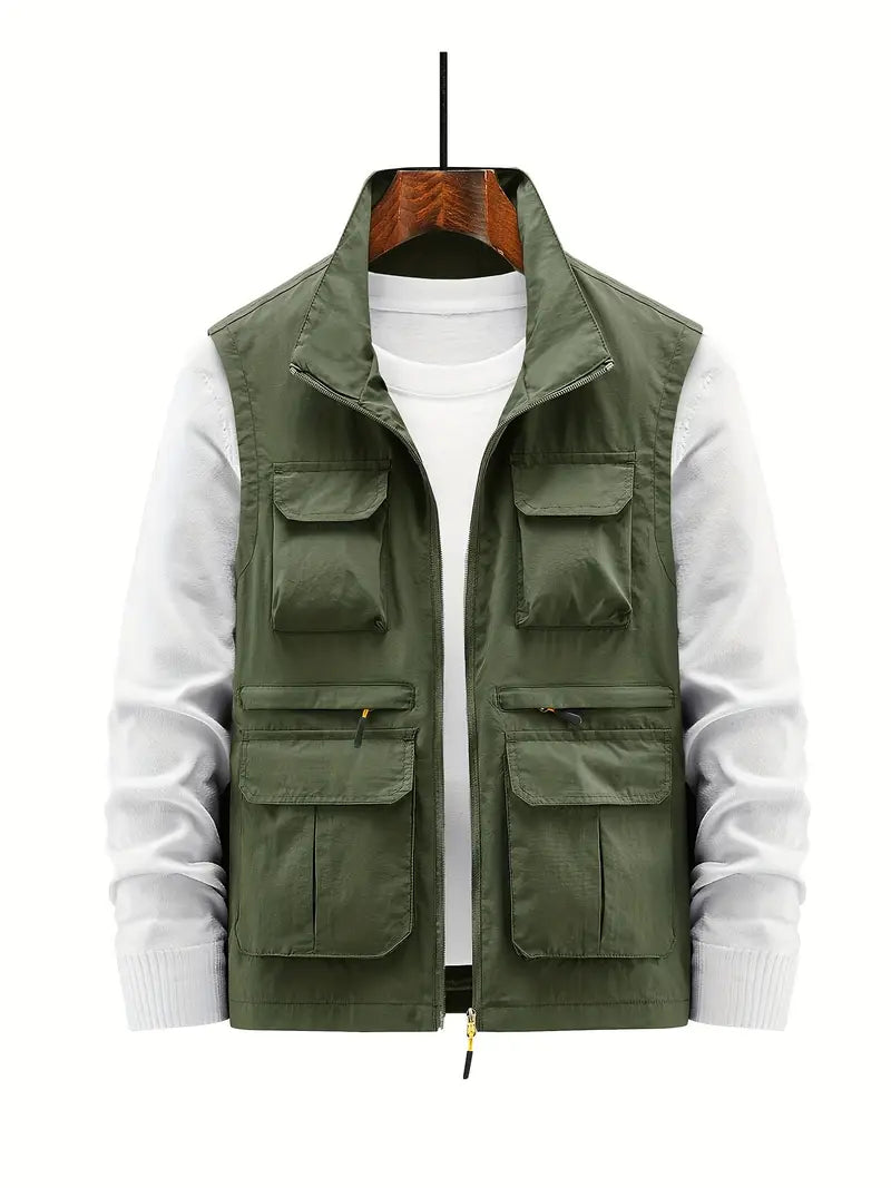 Chaleco Hombre Impermeable con Bolsillos Prácticos