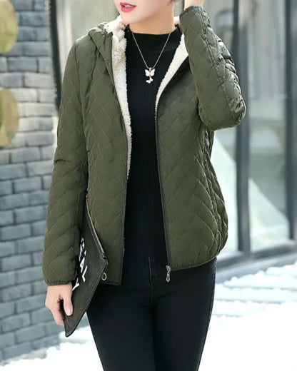 Chaqueta Invierno Acolchada Mujer Capucha Cremallera - Vestiria
