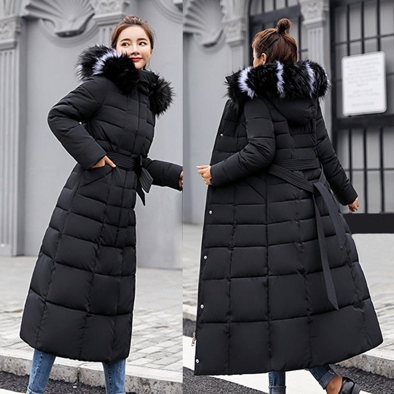 Abrigo Invierno Largo Acogedor Mujer