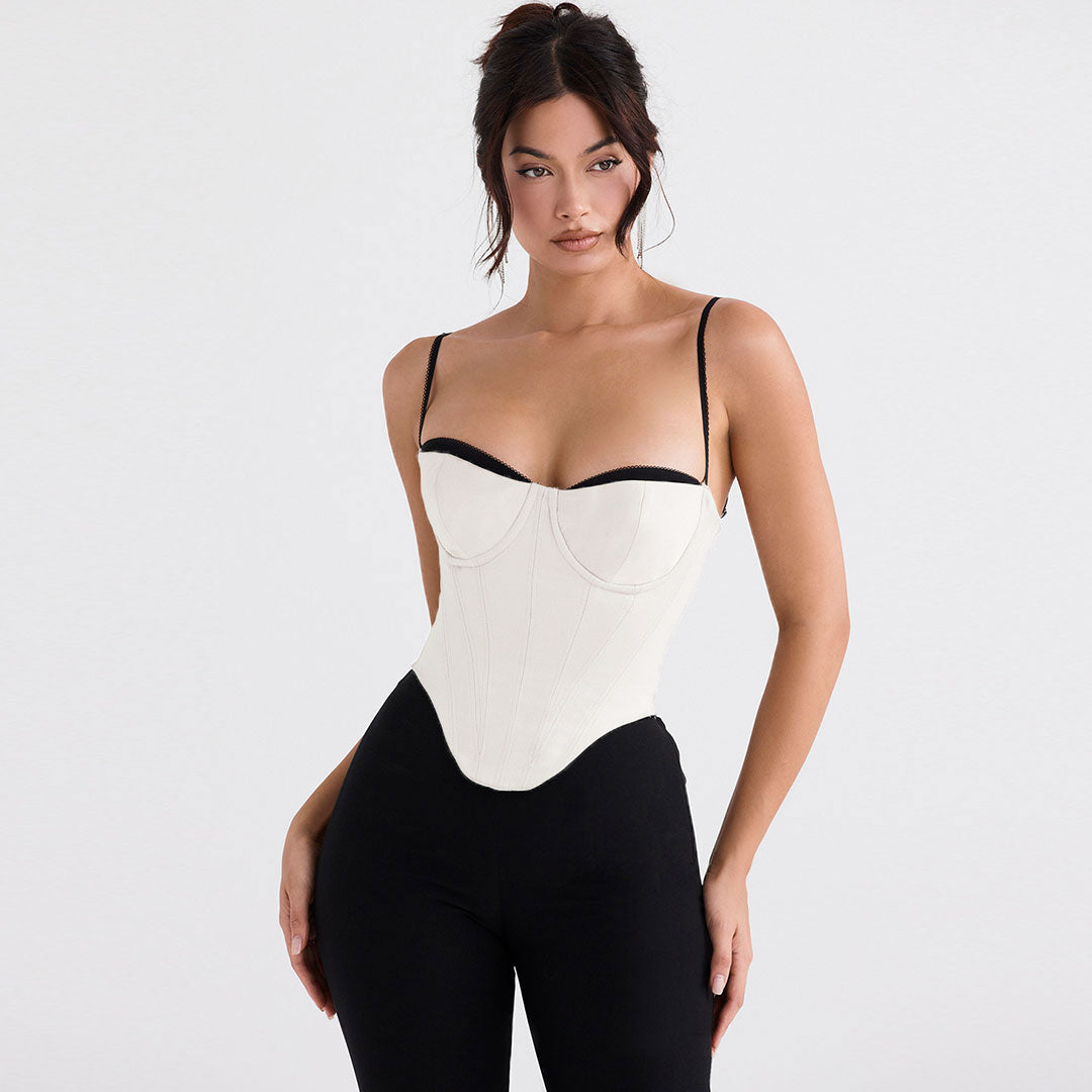 Top de satén asimétrico mujer elegante - Vestiria