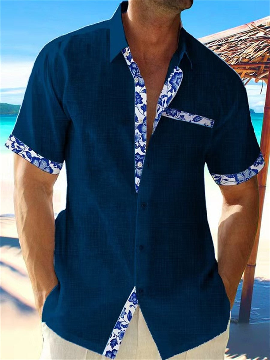 Camisa Lino Fresca Verano Hombre
