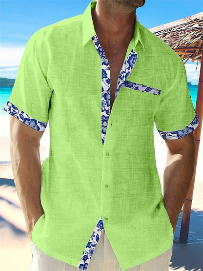 Camisa Lino Fresca Verano Hombre