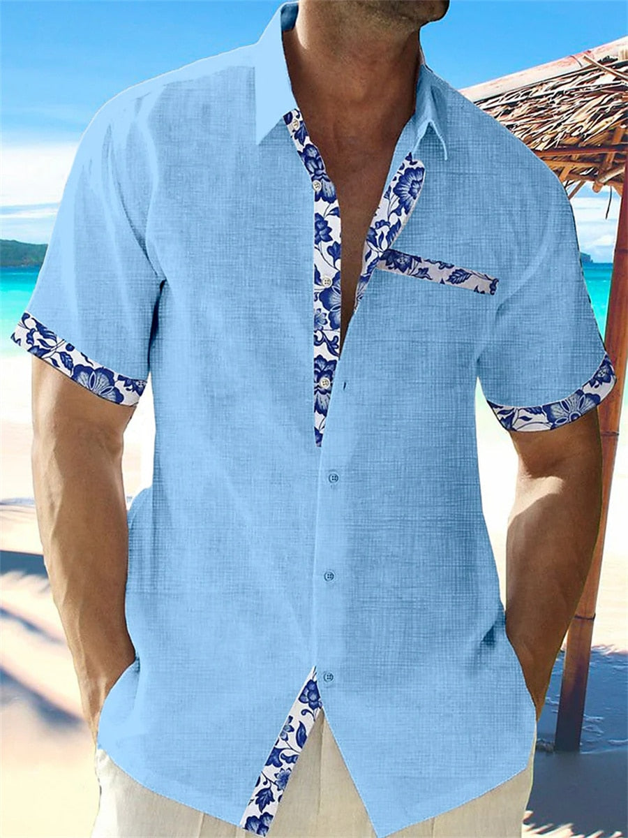 Camisa Lino Fresca Verano Hombre