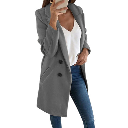 Chaquetón Mujer Elegante Doble Botón