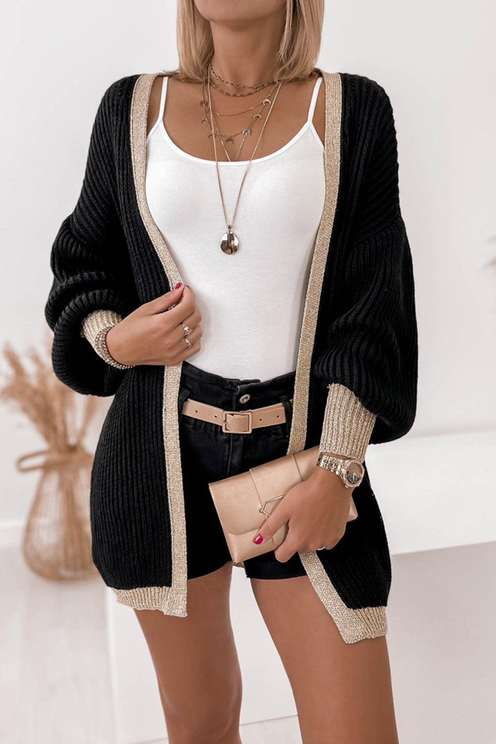 Cárdigan Mujer Beige Con Estilo - Vestiria