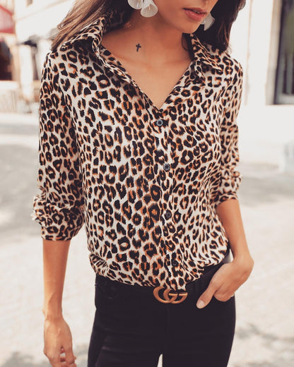 Blusa Leopardo Estampado Femenino