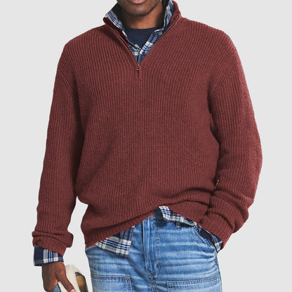 Sudadera de cachemira hombre casual con cremallera