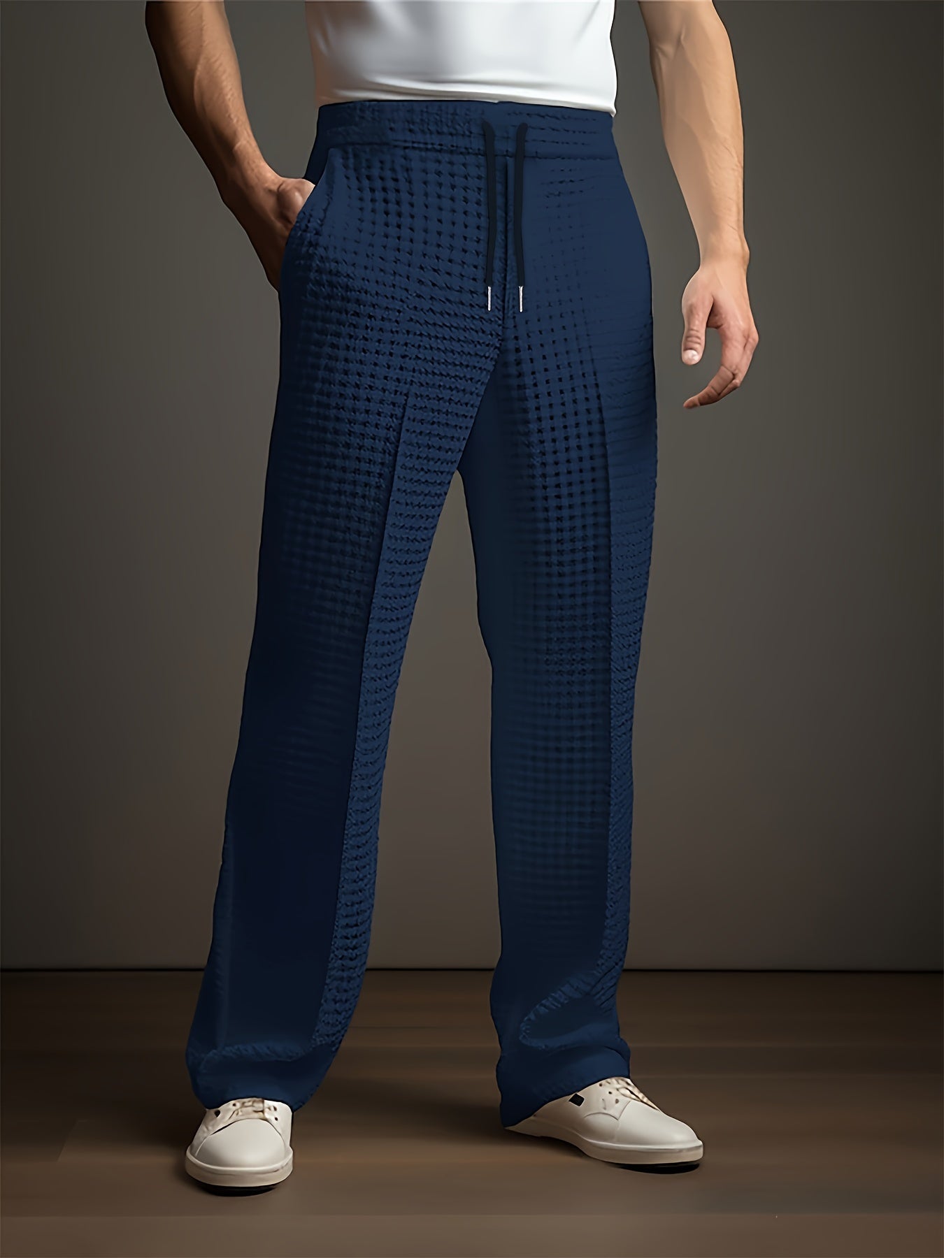 Pantalón cómodo hombre con textura elastizada