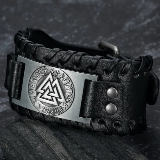 Pulsera Cuero Hombre Vikingo Estilo Norteño