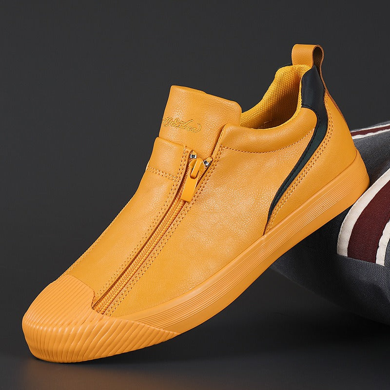 Zapatillas Hombre Cuero Sintético Cremallera Rápida Deportivas - Vestiria