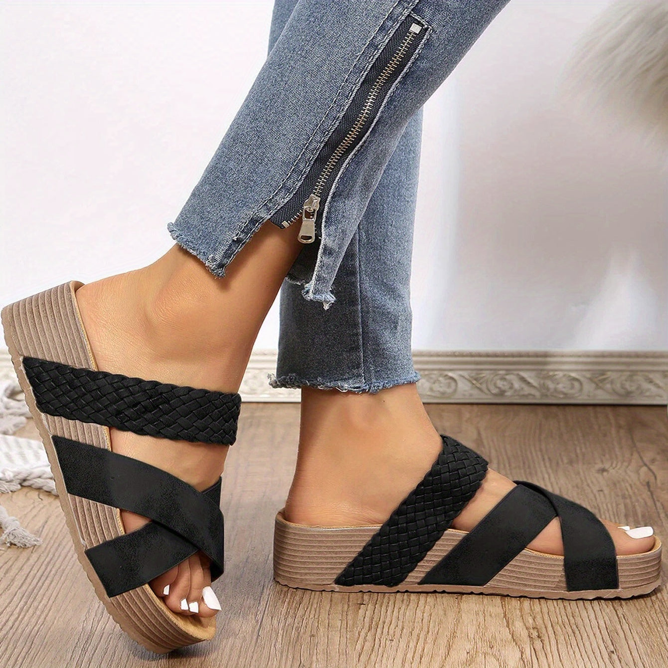 Sandalias Mujer Cuña Cork Elegantes y Ligeras - Vestiria