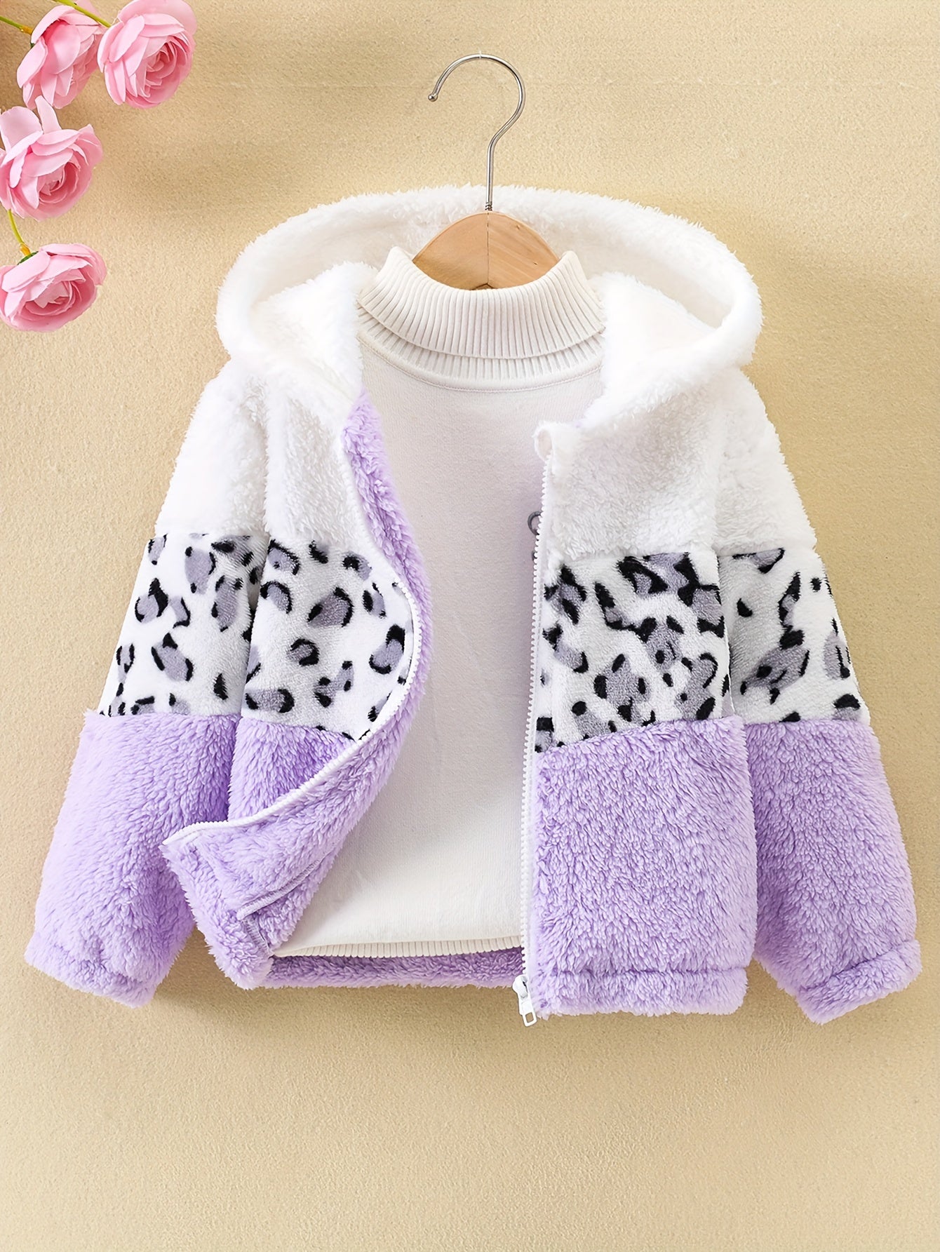 Chaqueta Niña Leopardo Abrigada