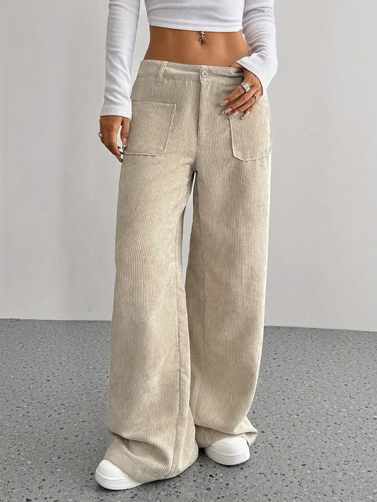 Pantalón Ancho de Pana Cómodo Mujer - Vestiria