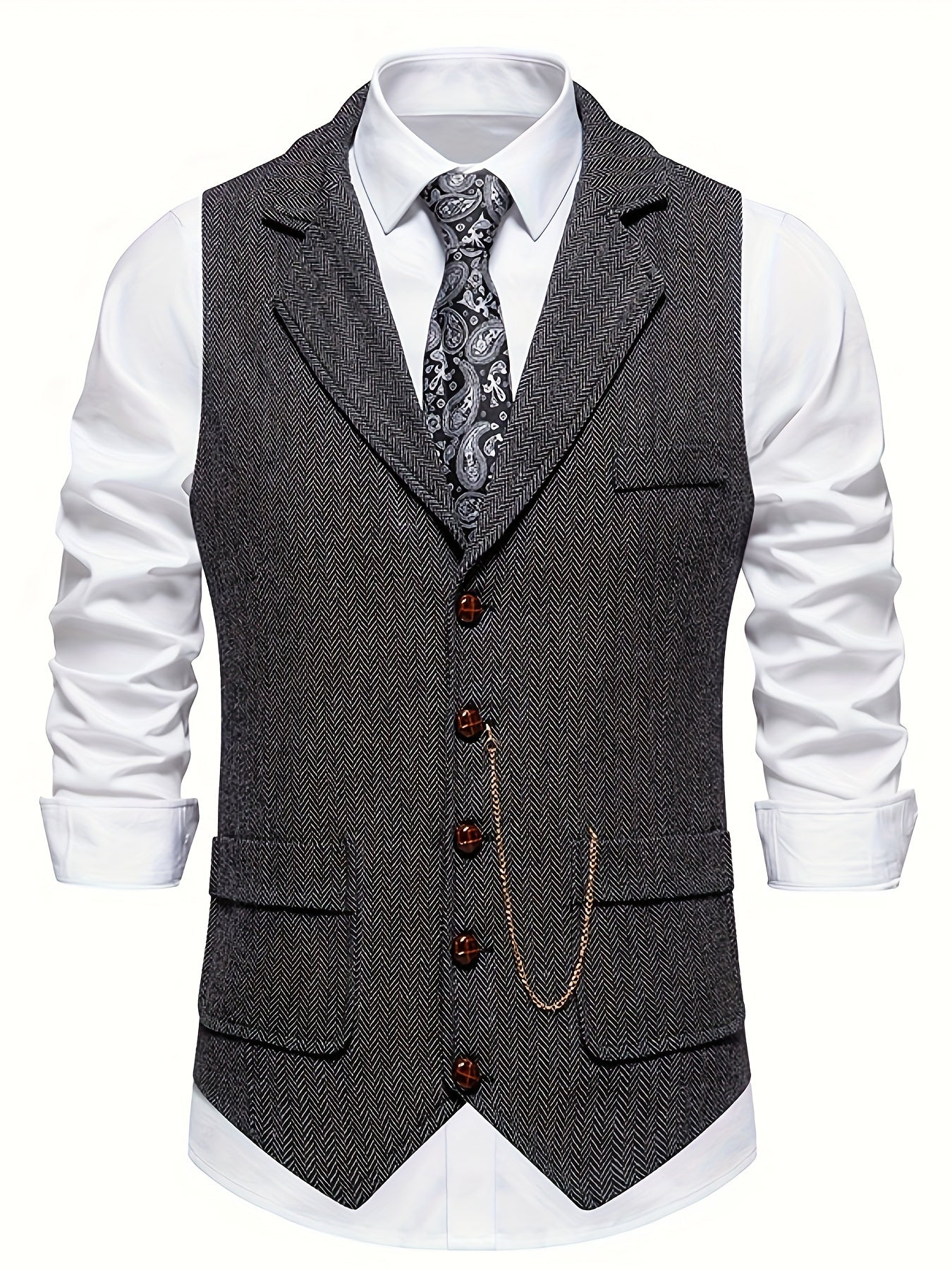 Chaleco Tweed Hombre Elegante