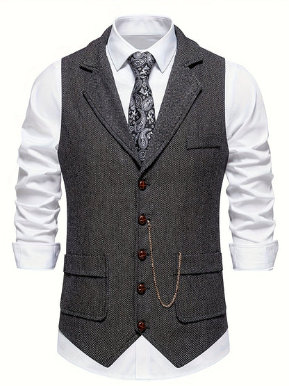 Chaleco Hombre Diseño Espiga Elegante
