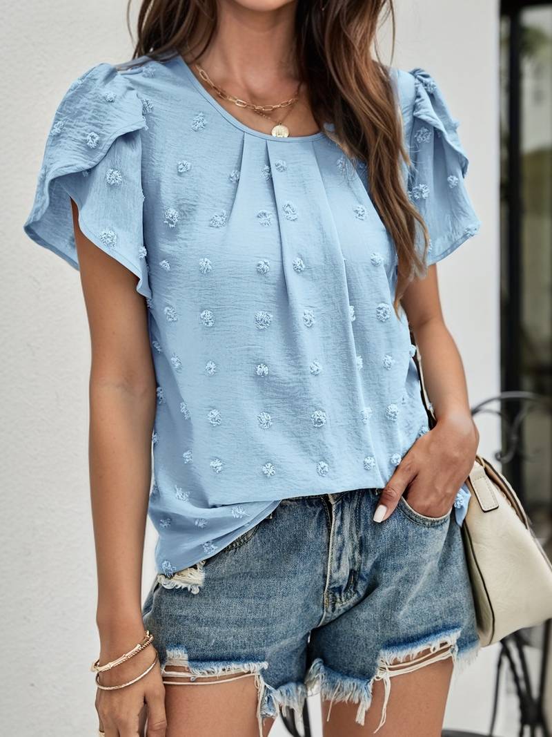 Blusa Floral Elegante Cuello Redondo