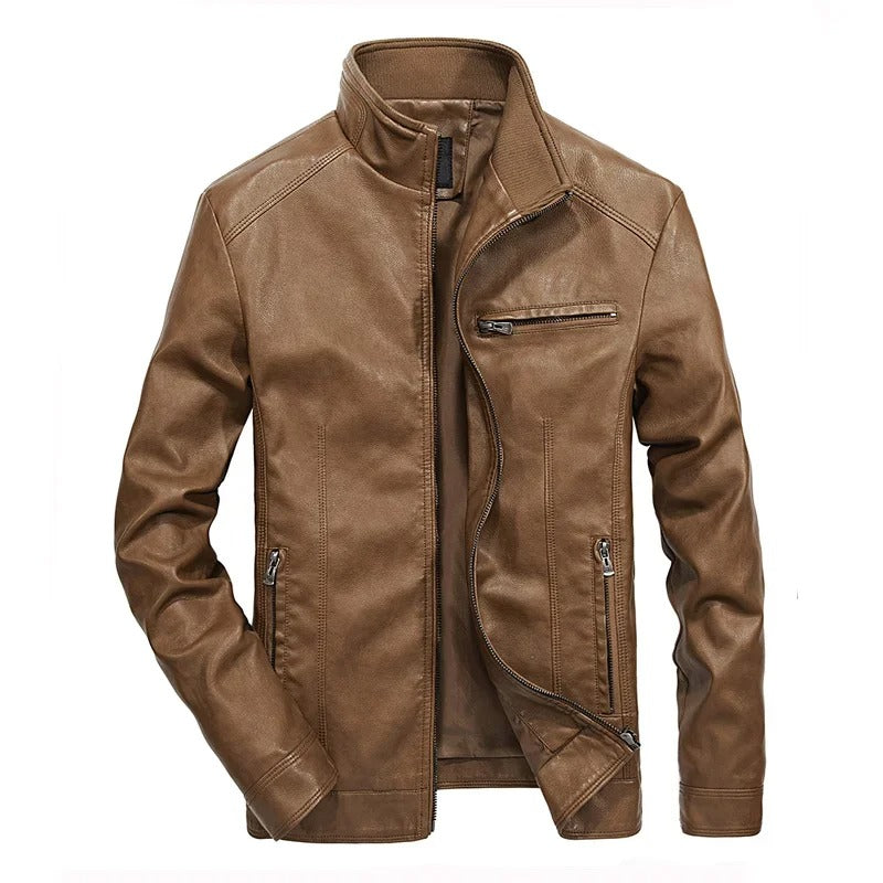 Chaqueta Moto Cuero Resistente Hombre