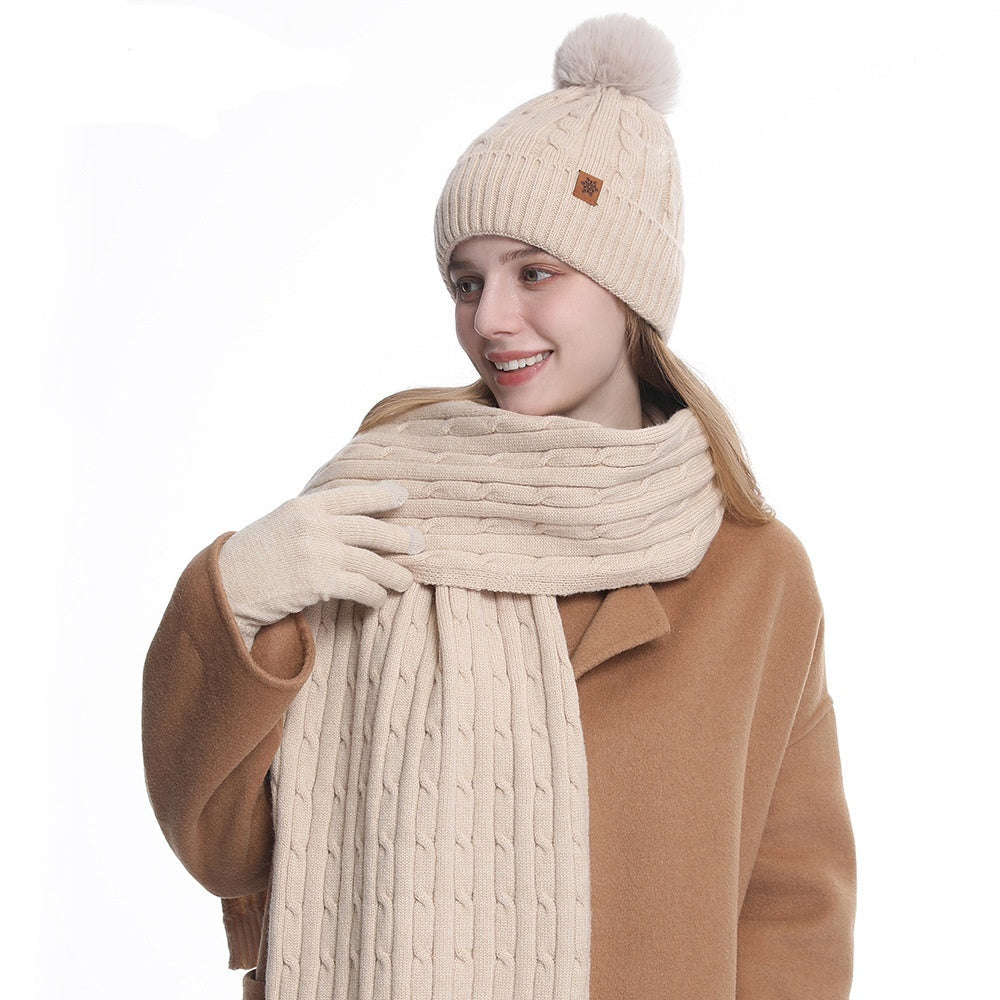 Conjunto gorro bufanda y guantes Invierno Abrigado