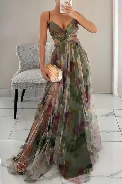 Vestido Largo Floral Elegante Mujer