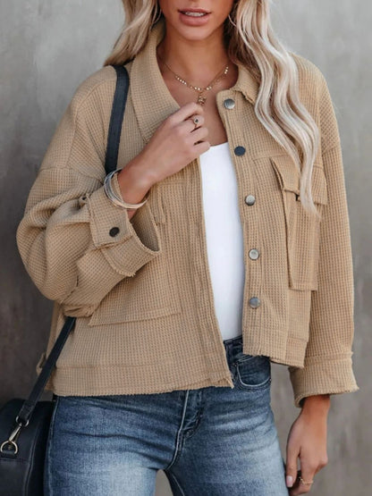 Chaqueta Casual Amplia Cuello Alto