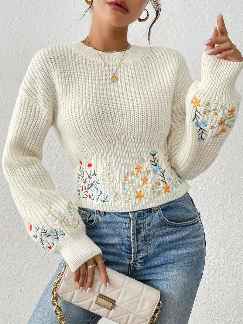 Jersey de punto floreado suave - Vestiria