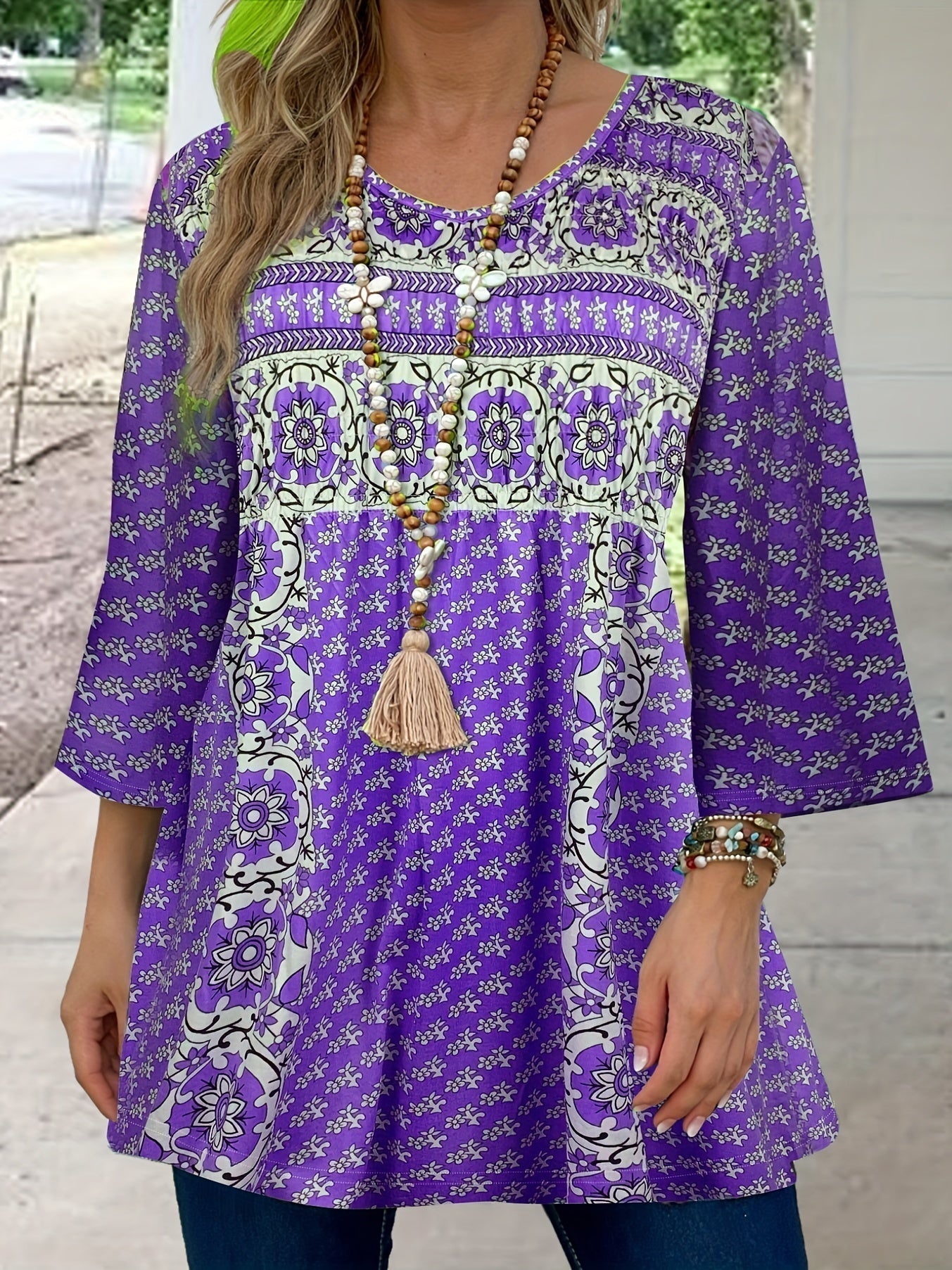 Blusa Boho Chic de Manga Corta - Vestiria