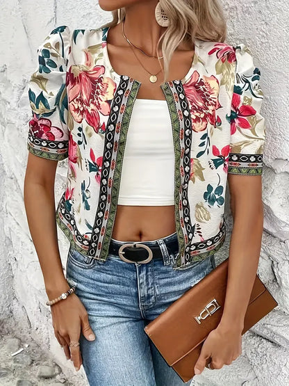 Chaqueta estampada florales ligera verano