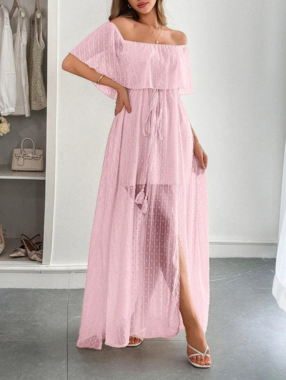 Vestido largo mujer gasa floreado escote corazón