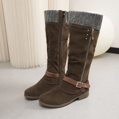 Botas Altas Cremallera Lana Acogedoras