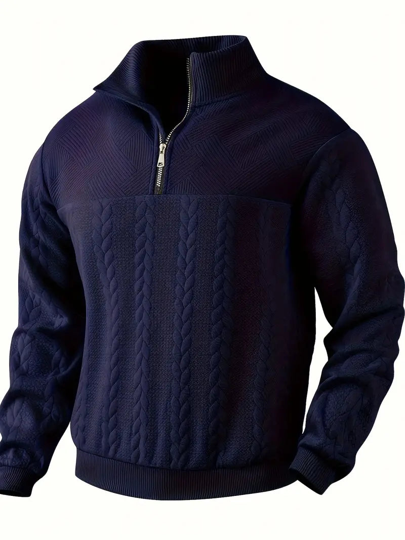 Jersey Hombre Cremallera Punto Trenzado - Vestiria