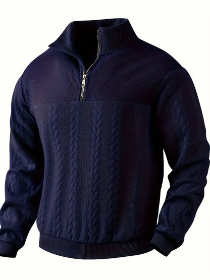 Jersey Hombre Cremallera Punto Trenzado - Vestiria