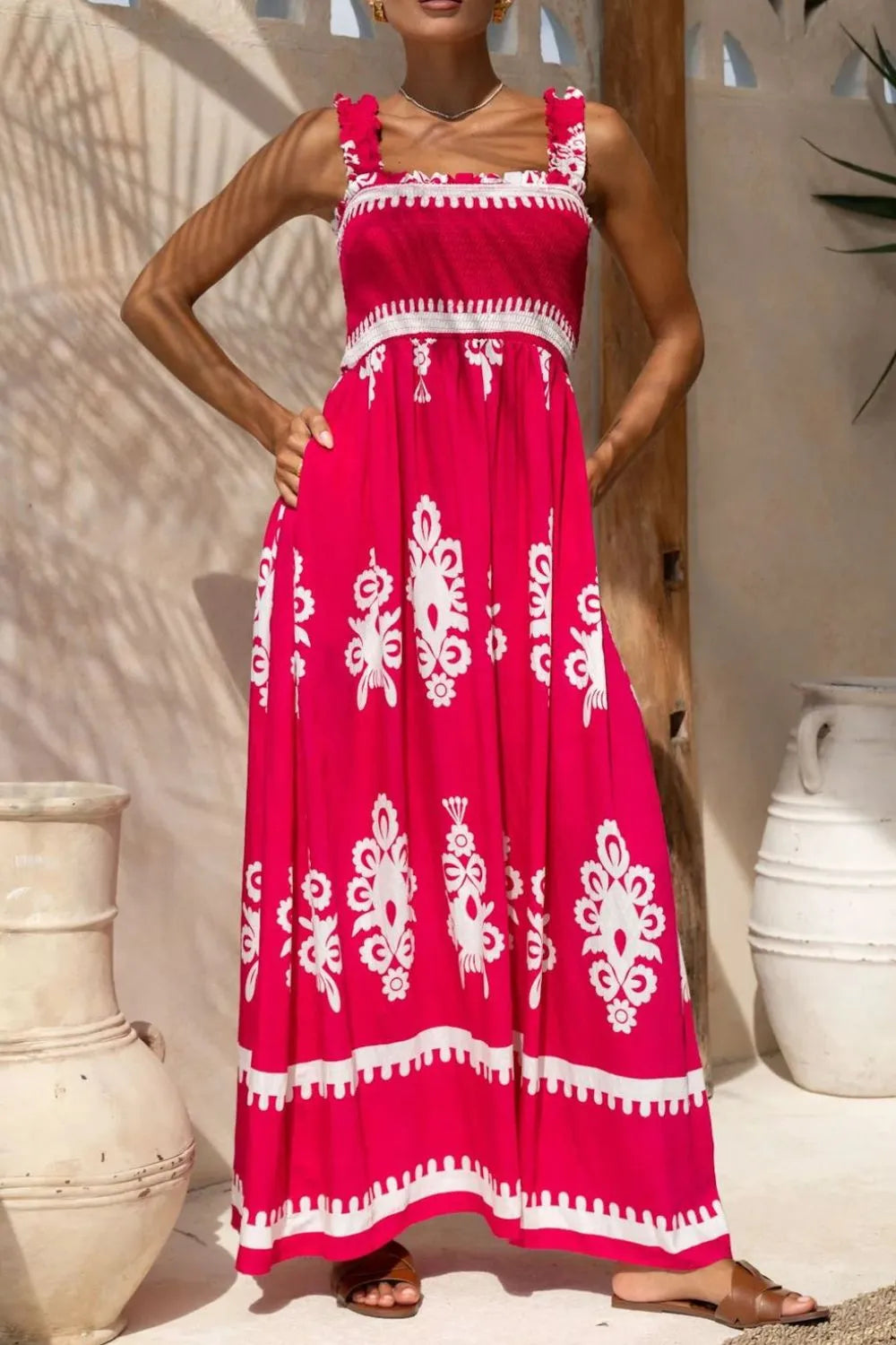 Vestido Estampado Elegante Sin Mangas Fiesta