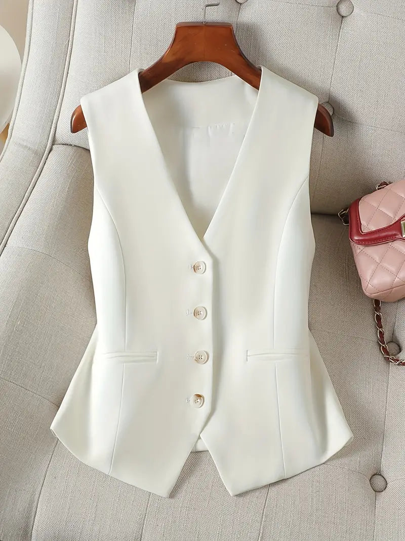 Chaleco ajustado mujer escote en V sexy - Vestiria