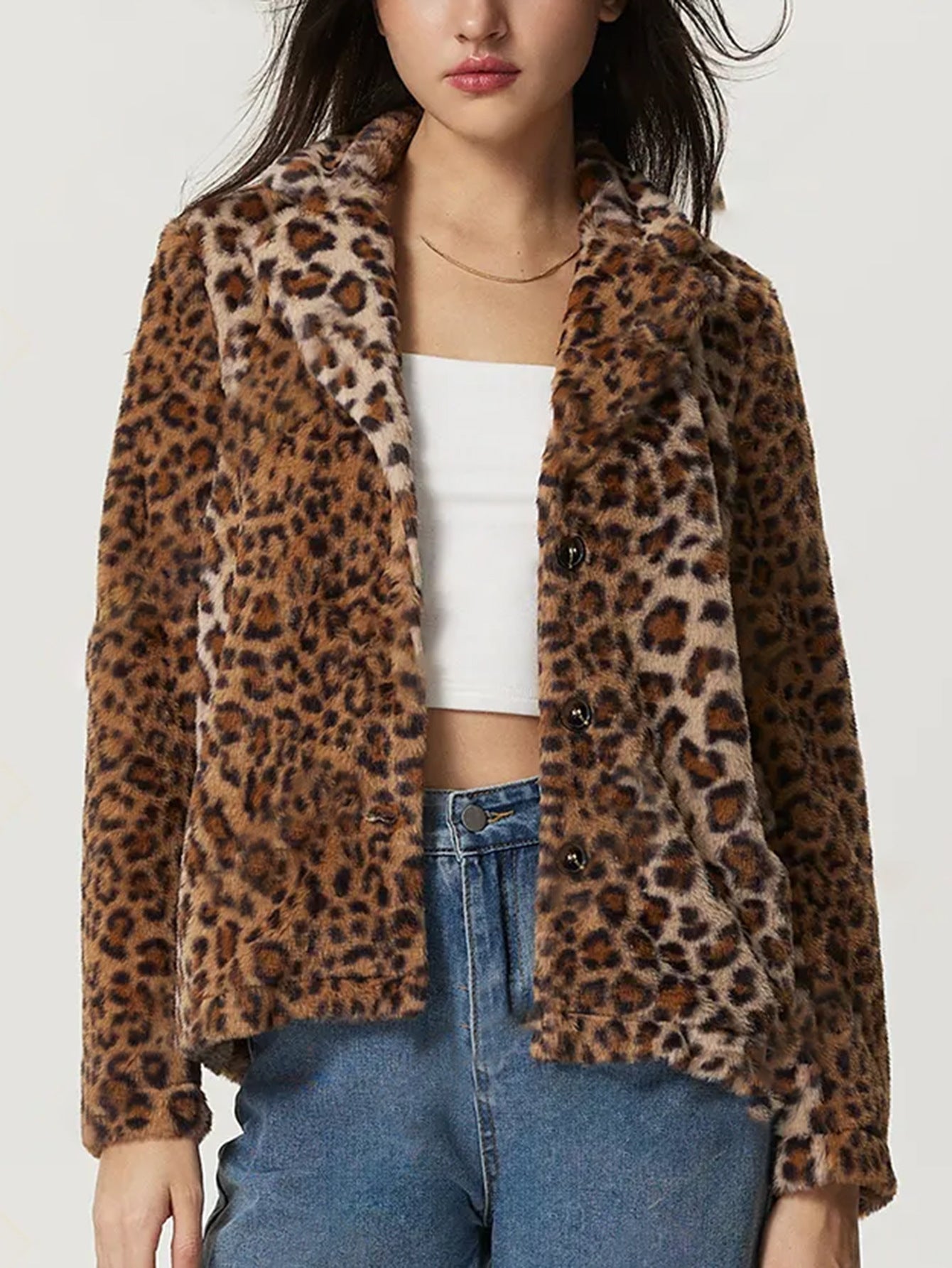 Chaquetón Leopardo Estampado Elegante
